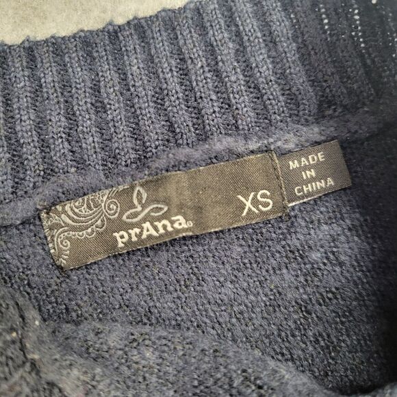 PrAna Womens Cropped Sweater Size XS V-Neck Long Sleeve Pullover Color‎ Block - Picture 3 of 7